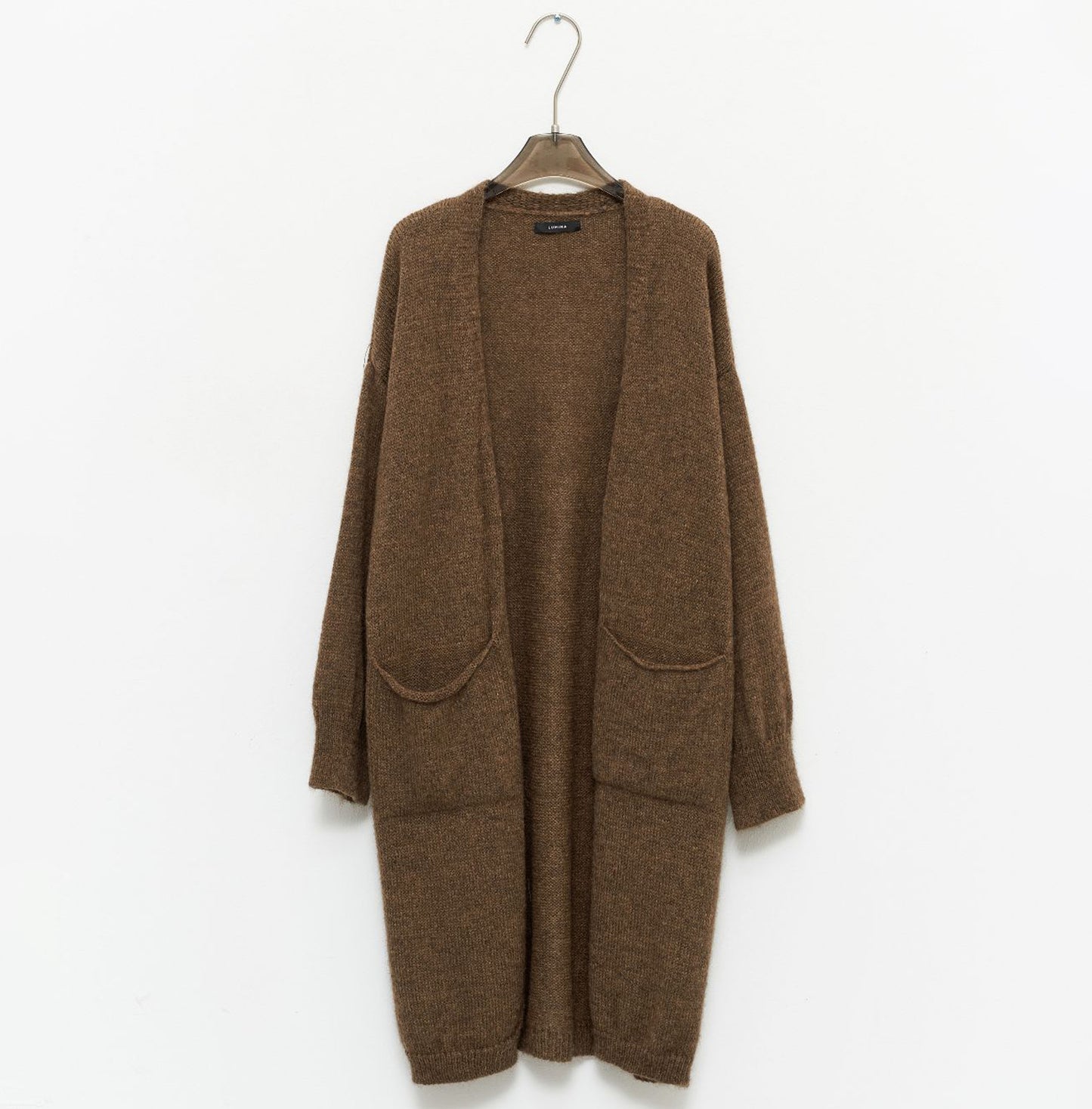 cardigan brown soft long cut design loungewear