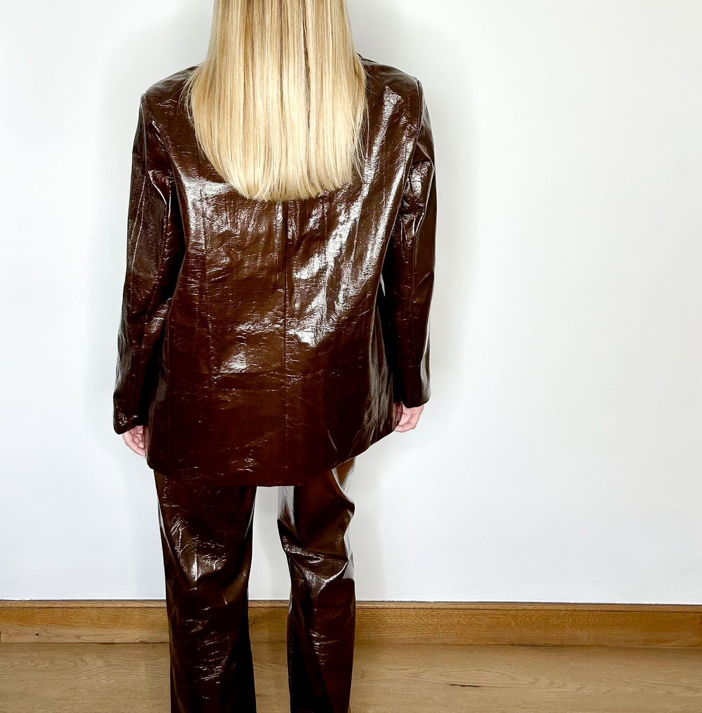 vinyl jacketecoleatheroversizetotallookecoleatherlookchristmas