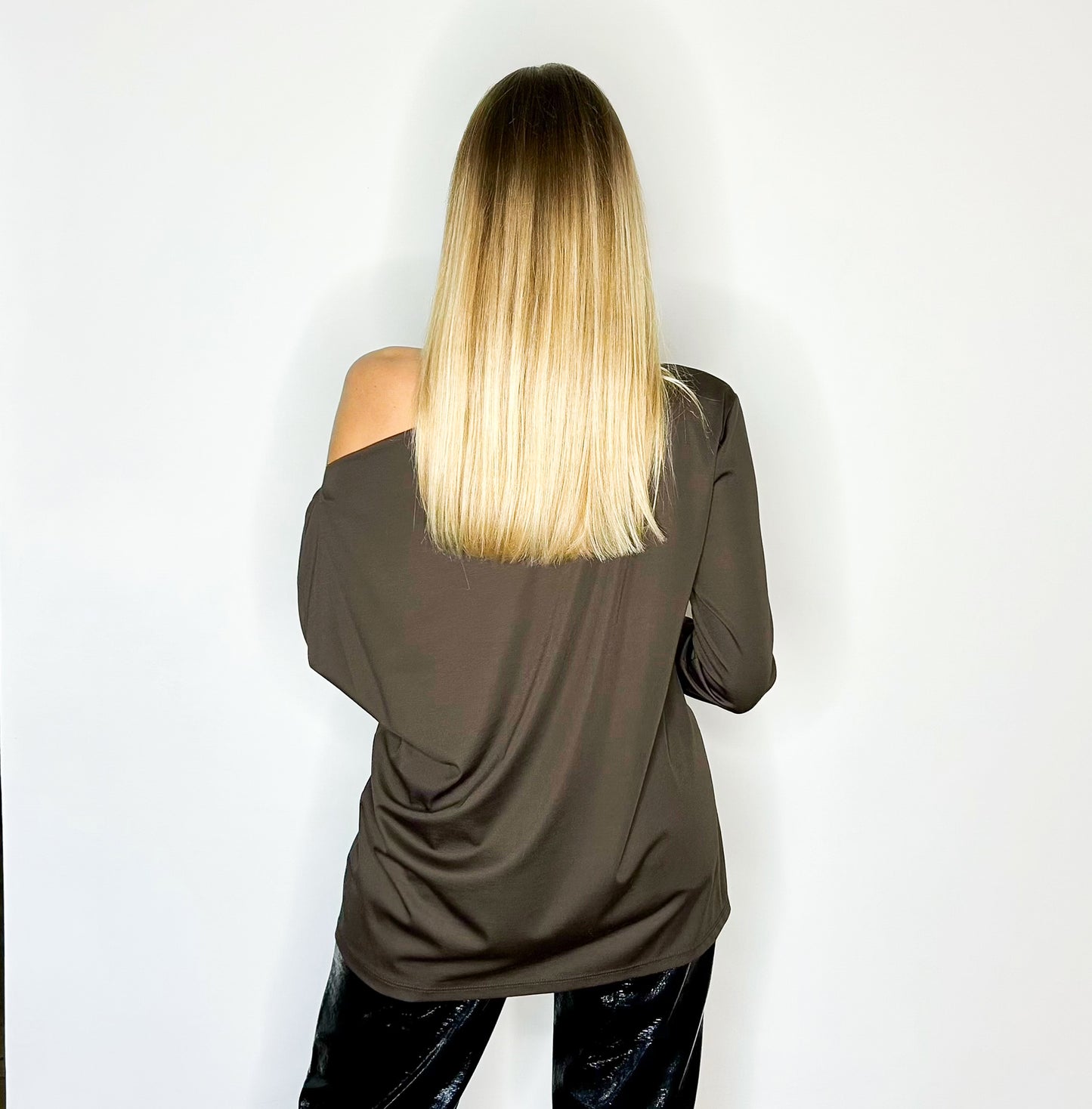 asymmetric_brown_soft_shoulder_falling_party_look_shirt.