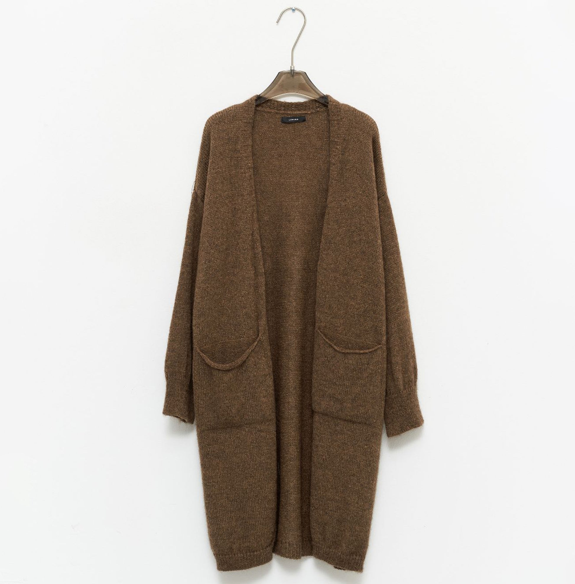 cardigan brown soft long cut design loungewear