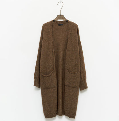 cardigan brown soft long cut design loungewear